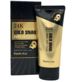 Farm Stay 24K Gold Snail Peel Off Pack Маска для эффективного обновления кожи лица с 24-каратным зол