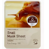 Tony Moly Pureness 100 Mask Snail 10ea Регенерирующая тканевая маска для лица с фильтратом муцина ул
