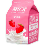 APieu Strawberry Milk One-Pack Осветляющая тканевая маска с молочными протеинами и экстракт
