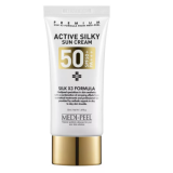 Medi-Peel Active Silky Sun Cream SPF50+PA+ ++ Солнцезащитный крем с комплексом пептидов и шёлка 50ml