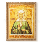 Картина-Икона св.Матрона, янтарь