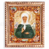 Икона св. Матрона, янтарь