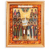 Икона собор Оптинских Старцев, янтарь